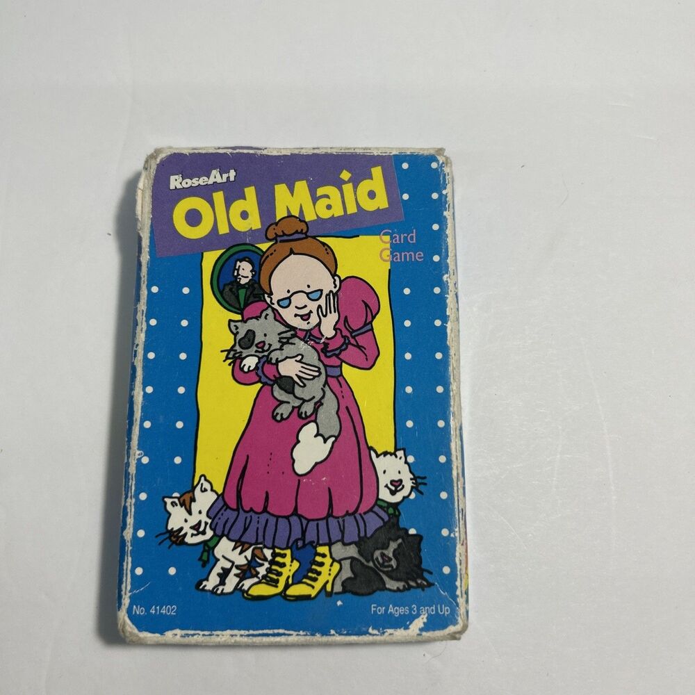 Vintage 1993 RoseArt OLD MAID Card Game Blue Box #41402 Collectible
